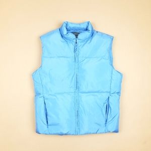 VTG 00's 90's Cute Banana Republic Light Blue Puffer Down Zip Up Vest